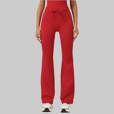Peach Hip Raise Yoga Bell-Bottom Pants Fitness Sports Wide Legs Bootcut Trousers High Waist Drawstring Quick Drying Yoga Pants Women - Modestly Vogue